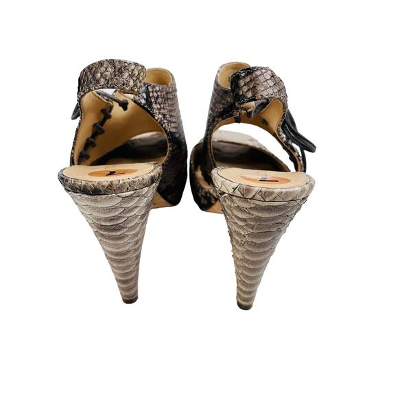 Boutique 9 Snakeskin Leather Sandal Heels Size 7 - Picture 9 of 15